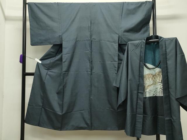 平和屋着物●男性 本場大島紬 アンサンブル 100亀甲 総詰め 正絹 逸品 CABC8016gh