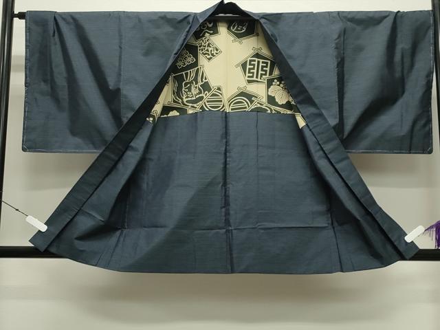 平和屋着物●男性 本場大島紬 アンサンブル 亀甲文様 正絹 逸品 未使用 CABC8018gh