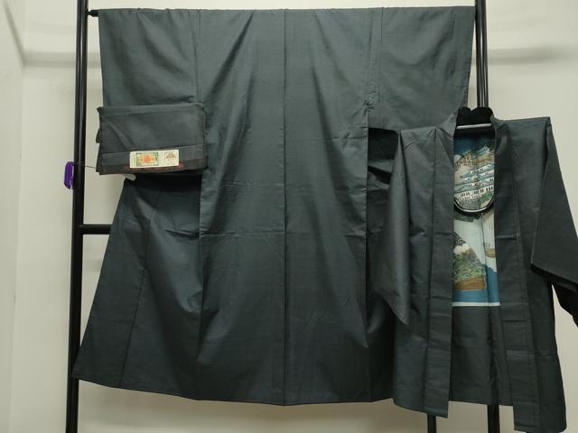 平和屋着物●男性 本場大島紬 アンサンブル 80亀甲 総詰め 山田実作 証紙付き 正絹 逸品 CABC8019gh