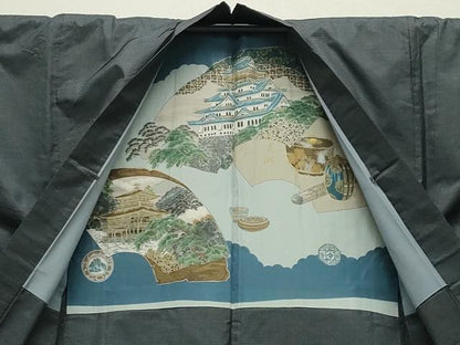 平和屋着物●男性 本場大島紬 アンサンブル 80亀甲 総詰め 山田実作 証紙付き 正絹 逸品 CABC8019gh