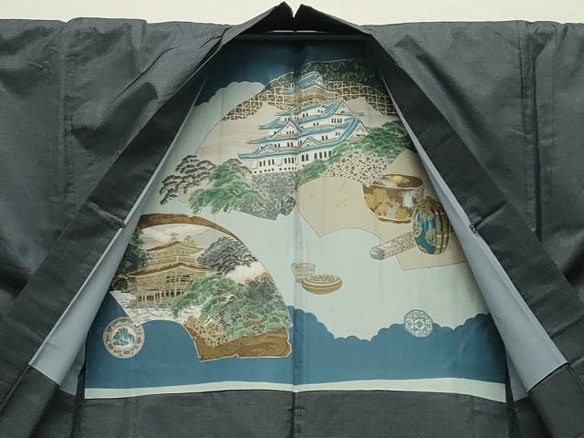 平和屋着物●男性 本場大島紬 アンサンブル 80亀甲 総詰め 山田実作 証紙付き 正絹 逸品 CABC8019gh
