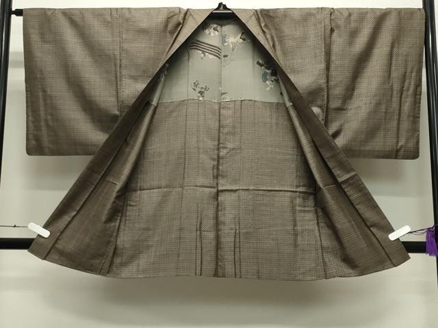 平和屋着物●男性 紬 アンサンブル 絣柄 正絹 逸品 CABC8020gh