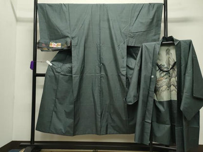 平和屋着物●男性 本場大島紬 アンサンブル 100亀甲 総詰め 高島屋扱い 証紙付き 正絹 逸品 CABC8022gh