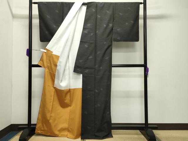 平和屋着物●本場大島紬 9マルキ 泥染め コオロギ 恵絹織物謹製 証紙付き 正絹 逸品 未使用 CABC8026gh