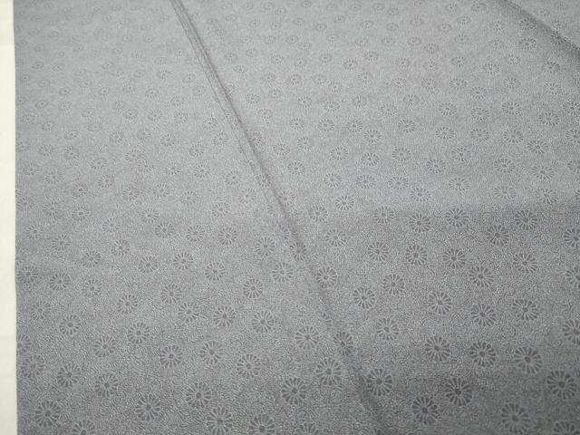 平和屋着物●人間国宝　初代 六谷梅軒(六谷紀久男)錐彫り　重要無形文化　財伊勢型紙江戸小紋　舞花文　反端付き　正絹　逸品　CABC8028gh