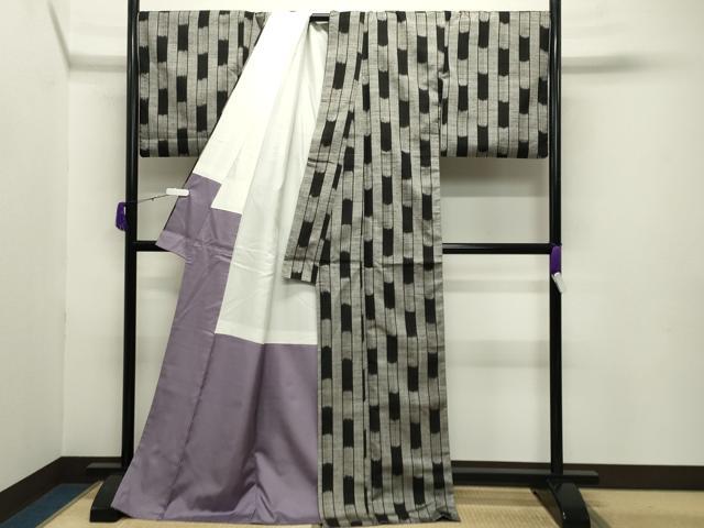 平和屋着物●上質な紬 漢方染 紅花の里工房 縞 ロング丈 反端付き 正絹 逸品 CABC8030gh