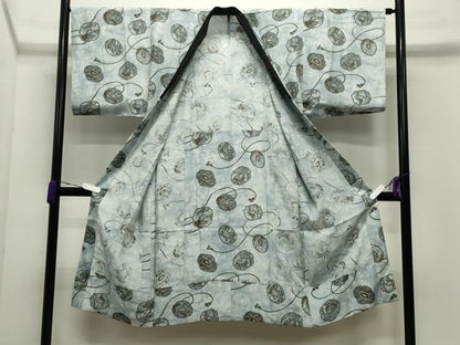 平和屋着物●男性 紬 アンサンブル・長襦袢セット 霞文 憲法黒茶色 正絹 逸品 CABC8031gh