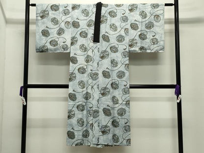 平和屋着物●男性 紬 アンサンブル・長襦袢セット 霞文 憲法黒茶色 正絹 逸品 CABC8031gh