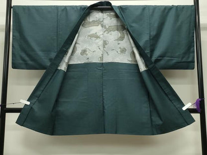 平和屋着物●男性 紬 アンサンブル 100亀甲 総詰め 正絹 逸品 CABC8033gh