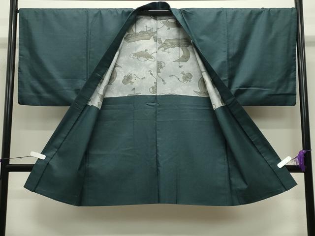 平和屋着物●男性 紬 アンサンブル 100亀甲 総詰め 正絹 逸品 CABC8033gh