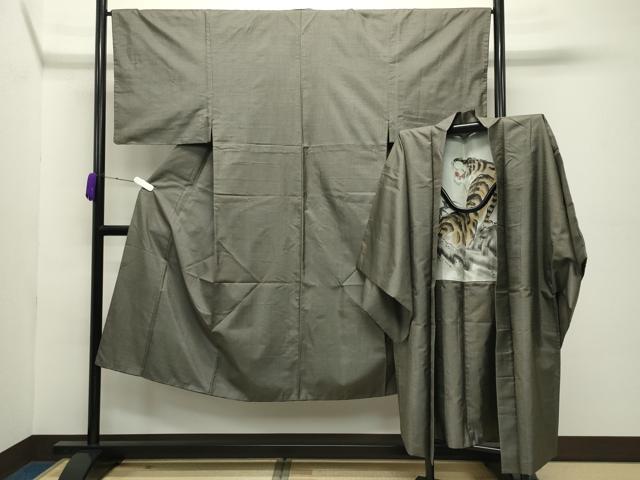 平和屋着物●男性 本場大島紬 アンサンブル 120亀甲 総詰め 正絹 逸品 CABC8036gh