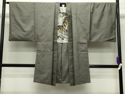 平和屋着物●男性 本場大島紬 アンサンブル 120亀甲 総詰め 正絹 逸品 CABC8036gh
