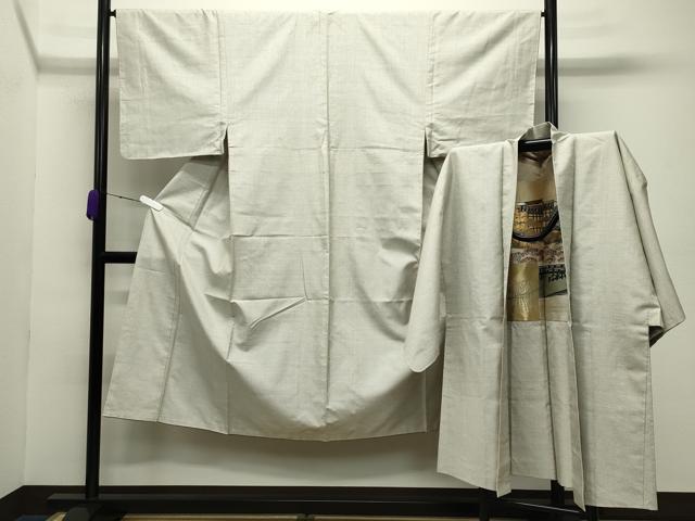 平和屋着物●男性 本場大島紬 アンサンブル 白大島 100亀甲 総詰め 正絹 逸品 CABC8037gh