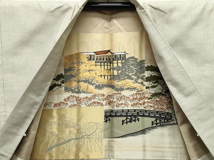 平和屋着物●男性 本場大島紬 アンサンブル 白大島 100亀甲 総詰め 正絹 逸品 CABC8037gh