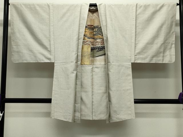 平和屋着物●男性 本場大島紬 アンサンブル 白大島 100亀甲 総詰め 正絹 逸品 CABC8037gh