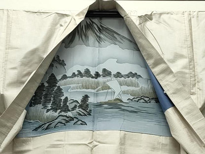 平和屋着物●男性 紬 アンサンブル 網代織り 正絹 逸品 未使用 CABC8038gh