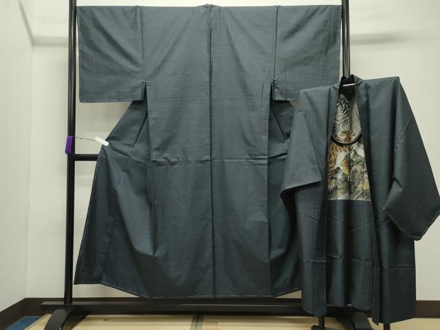 平和屋着物●男性 本場大島紬 アンサンブル 100亀甲 総詰め 正絹 逸品 未使用 CABC8043gh