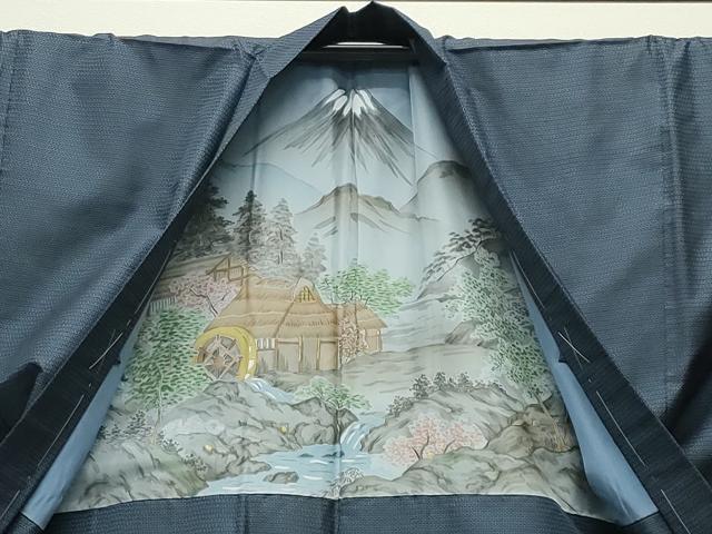 平和屋着物●男性 本場大島紬 アンサンブル・長襦袢セット 100亀甲 総詰め キングサイズ 正絹 逸品 未使用 CABC8046gh