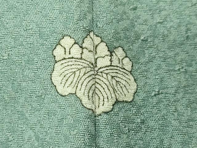 平和屋着物●上質な色無地 作家物 紋意匠 青磁色 正絹 逸品 未使用 CABC8050gh