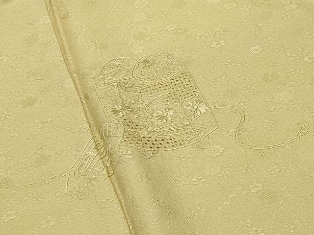 平和屋着物●中国三大刺繍 スワトウ刺繍 相良刺繍 無地絵羽訪問着 貝桶花文 淡黄色 正絹 逸品 未使用 CABC8051gh