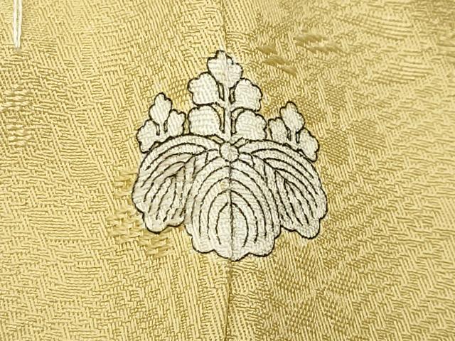 平和屋着物●中国三大刺繍 スワトウ刺繍 相良刺繍 無地絵羽訪問着 貝桶花文 淡黄色 正絹 逸品 未使用 CABC8051gh