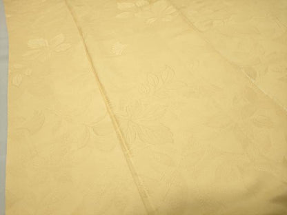 平和屋着物●上質な色無地 舞葉地紋 卵色 正絹 逸品 CABC8053gh