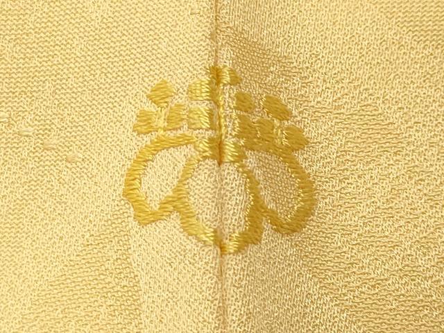平和屋着物●上質な色無地 舞葉地紋 卵色 正絹 逸品 CABC8053gh
