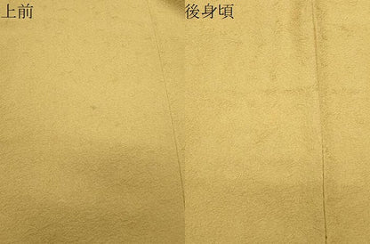 平和屋着物●服飾評論家 市田ひろみ 色無地 梅松地紋 玉蜀黍色 正絹 逸品 CABC8054gh