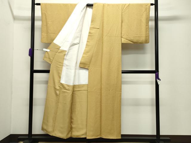 平和屋着物●服飾評論家 市田ひろみ 色無地 梅松地紋 玉蜀黍色 正絹 逸品 CABC8054gh