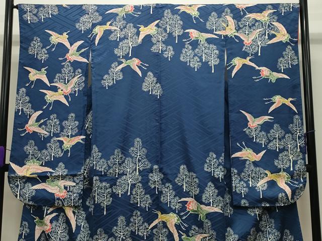 平和屋着物●豪華振袖 型染め 飛鶴文 三越扱い 正絹 逸品 CABC8056gh