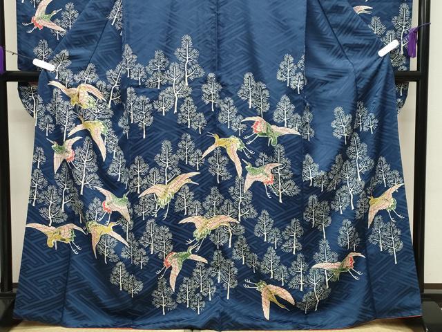 平和屋着物●豪華振袖 型染め 飛鶴文 三越扱い 正絹 逸品 CABC8056gh