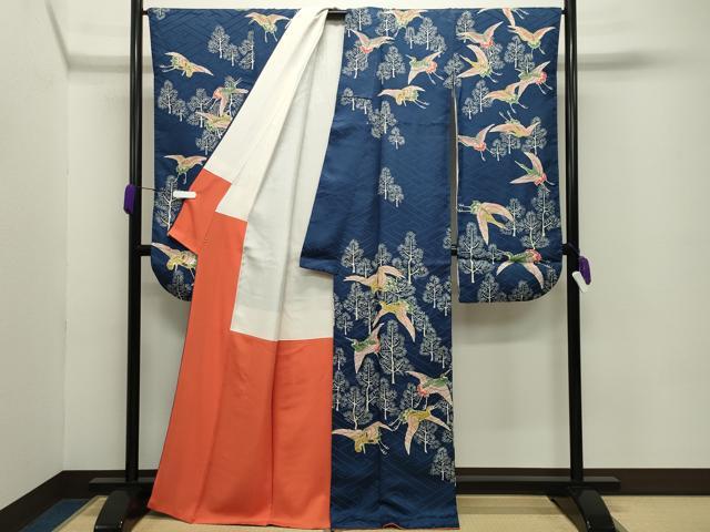 平和屋着物●豪華振袖 型染め 飛鶴文 三越扱い 正絹 逸品 CABC8056gh