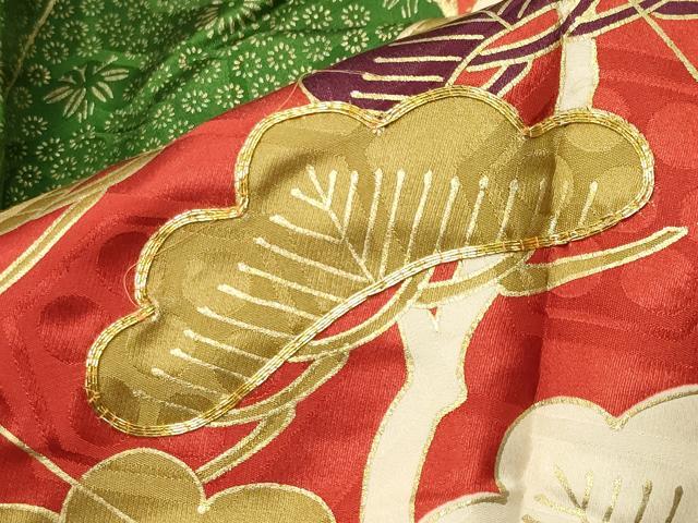 平和屋着物●豪華振袖 駒刺繍 花唐草文 金彩 正絹 逸品 CABC8060gh