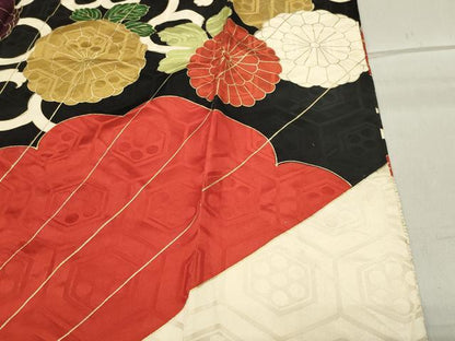 平和屋着物●豪華振袖 駒刺繍 花唐草文 金彩 正絹 逸品 CABC8060gh