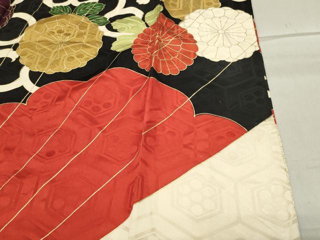 平和屋着物●豪華振袖 駒刺繍 花唐草文 金彩 正絹 逸品 CABC8060gh