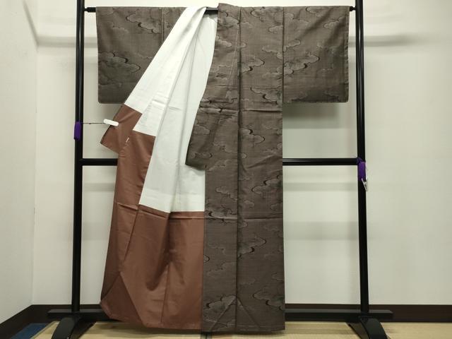 平和屋着物●本場大島紬 9マルキ 雲重ね枝葉文 ますいわ屋扱い 正絹 逸品 未使用 CABC8061gh