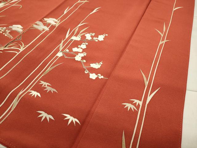 平和屋着物●訪問着 駒刺繍 草花文 金彩 正絹 逸品 CABC8062gh