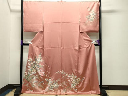 平和屋着物●訪問着 立波草花文 金彩 正絹 逸品 未使用 CABC8068gh