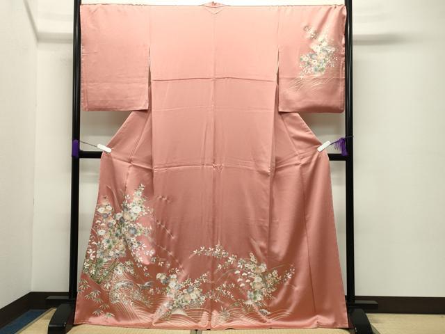 平和屋着物●訪問着 立波草花文 金彩 正絹 逸品 未使用 CABC8068gh