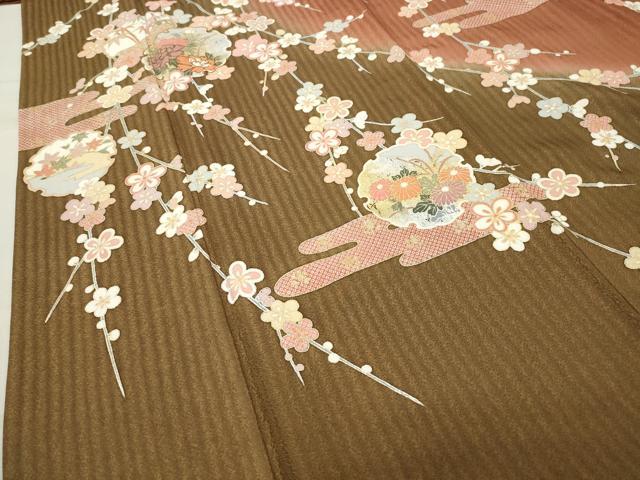 平和屋着物●訪問着 駒刺繍 雪輪松竹梅文 暈し染め 金銀彩 正絹 逸品 CABC8069gh