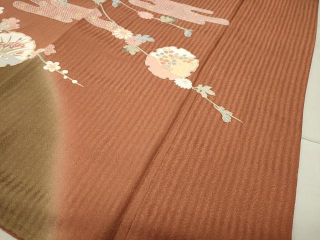 平和屋着物●訪問着 駒刺繍 雪輪松竹梅文 暈し染め 金銀彩 正絹 逸品 CABC8069gh