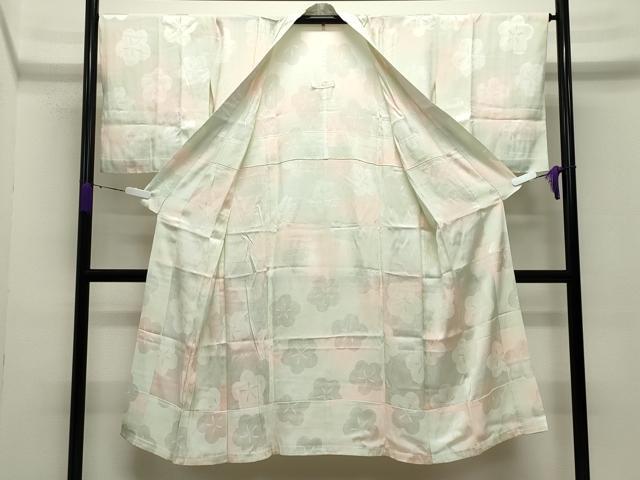 平和屋着物●長襦袢 無双仕立て 舞梅地紋 暈し染め 正絹 逸品 CABC8071gh