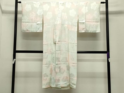 平和屋着物●長襦袢 無双仕立て 舞梅地紋 暈し染め 正絹 逸品 CABC8071gh