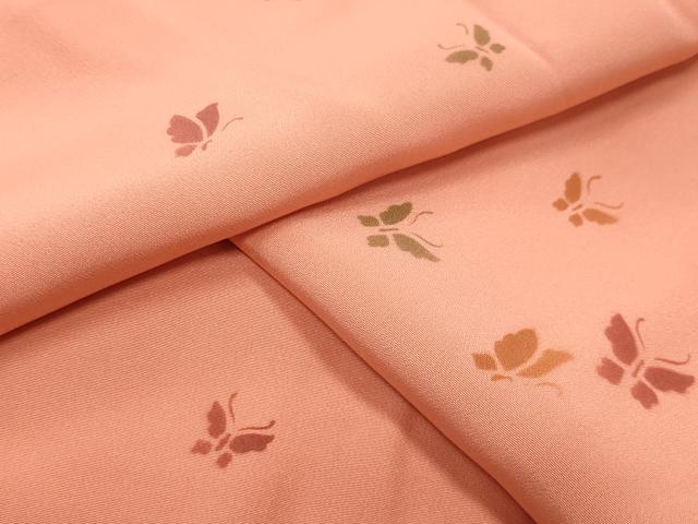 平和屋着物●長襦袢 袷 舞蝶文 半衿刺繍 正絹 逸品 CABC8073gh