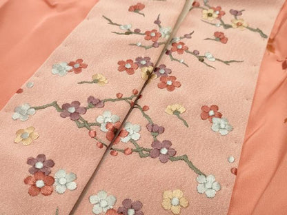 平和屋着物●長襦袢 袷 舞蝶文 半衿刺繍 正絹 逸品 CABC8073gh