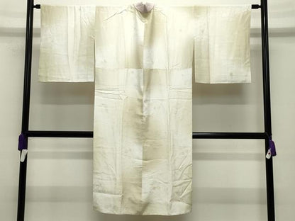 平和屋着物●長襦袢 袷 流水草花地紋 暈し染め 半衿刺繍 正絹 逸品 未使用 CABC8078gh