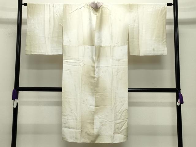 平和屋着物●長襦袢 袷 流水草花地紋 暈し染め 半衿刺繍 正絹 逸品 未使用 CABC8078gh