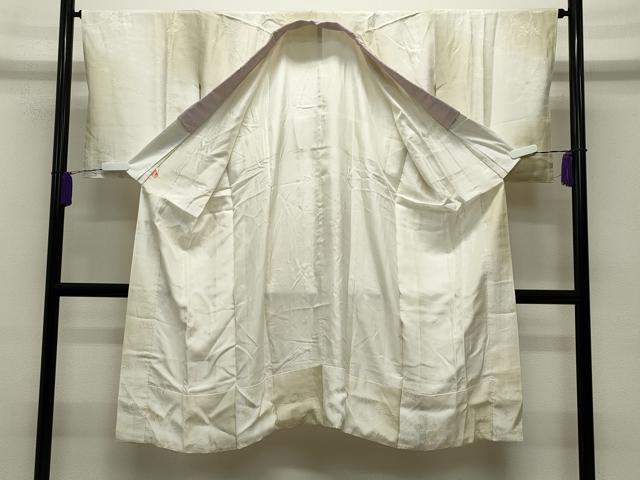 平和屋着物●長襦袢 袷 流水草花地紋 暈し染め 半衿刺繍 正絹 逸品 未使用 CABC8078gh