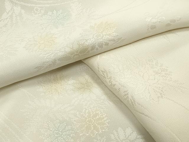 平和屋着物●長襦袢 袷 流水草花地紋 暈し染め 半衿刺繍 正絹 逸品 未使用 CABC8078gh