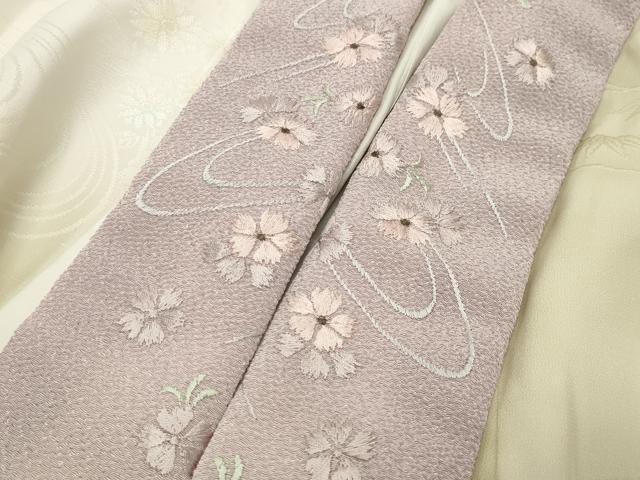 平和屋着物●長襦袢 袷 流水草花地紋 暈し染め 半衿刺繍 正絹 逸品 未使用 CABC8078gh